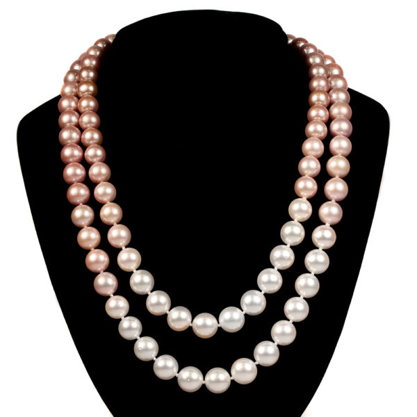 Double Strand Pink Pearl Necklace