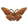 orange and white sapphire butterfly brooch