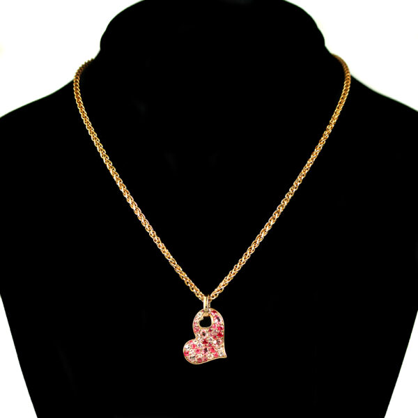 pink and gold heart necklace 2