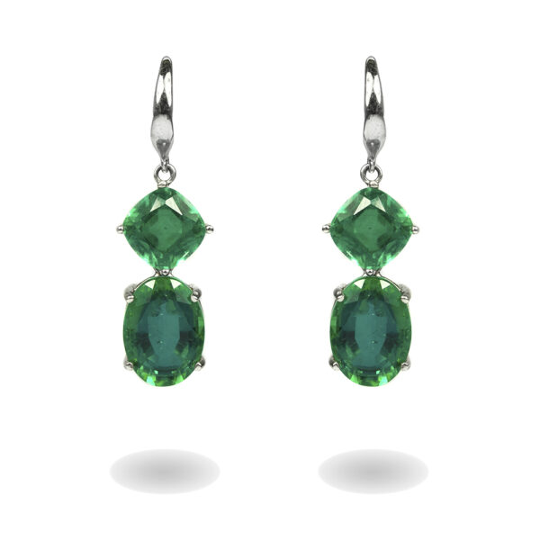 green earrings